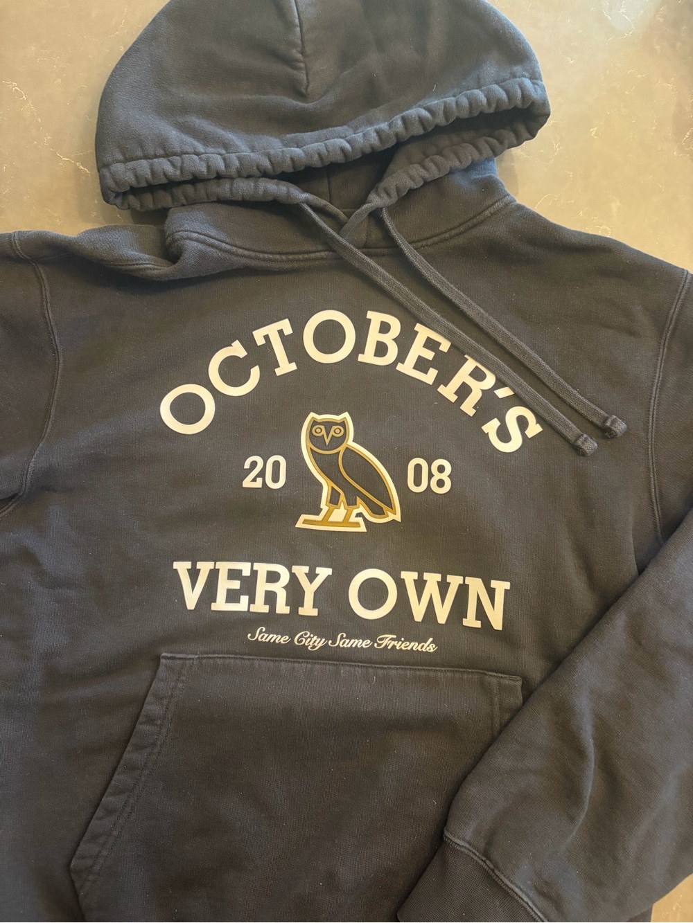 OVO Men's Black  Hoodie with Tan & White Owl Logo